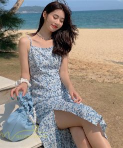 マキシ | サマーワンピース レディース 夏 ノースリーブ ワンピース 新作 きれいめ 着痩せ 可愛い 韓国風 旅行 花柄 裾口スリット 大人 30代 サマー 20代 お出かけ 40代