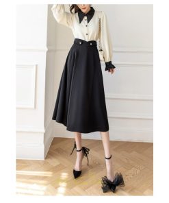 スカート | フレア ロング丈 膝丈 レディース フレアAライン 送料無料 通勤 通学 オフィス ビジネス フェミニン キレイめ お出かけ OL オシャレ