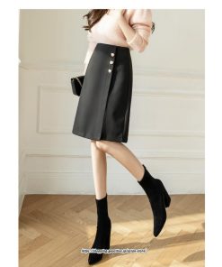 スカート | ミモレ丈ひざ丈レディース 無地 きれいめ 30代 40代 50代 着やせ 上品 通勤 通学 ラシャ キレイめ 2022新作 ハイウエスト 暖か 秋冬