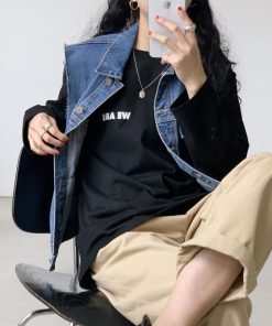 Tシャツ・カットソー | レディーストップス 英字ロゴ 体型カバー 韓国 Tシャツ ゆったり 長袖カットソー