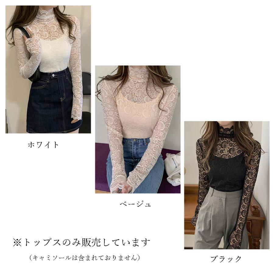透かし編みトップス | トップス 総レース ハイネック カットソー インナー ペイズリー柄 レディース ブラウス シースルー セクシー おしゃれ
