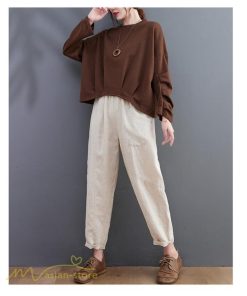 ｔシャツ・カットソー | 長袖Tシャツ レディース 無地 丸首 かじゅある 無地 カットソー ショート 長袖 秋コーデ ゆったり 着痩せ 体型カバー 春 フリーサイズ 新作 秋 シンプル 可愛い