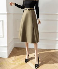 スカート | Aラインレディース 着痩せ 大人 カジュアル 秋冬コーデ 無地 40代 50代 大きいサイズ ひざ丈 膝丈 20代 ハイウエスト きれいめ 30代 大人