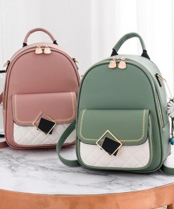 リュック | デイパック 3way レディース おしゃれ 小さめ フェイクレザー バックパック 配色 リュックサック ミニバイカラー