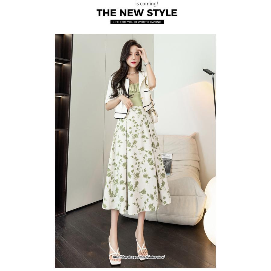 スカート | レディース ロングハイウエスト Aライン 花柄 秋 冬 ボトムス カジュアル 大人 可愛い お出かけ デイリー フェミニン おしゃれ きれいめ