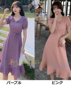 マキシ | ワンピース レディース 夏 40代 きれいめ 膝丈ワンピース 夏 半袖 ワンピ フリル ロング丈ワンピ オシャレ 着痩せ 新作 お出かけ カジュアル 通勤通学 上品 春物