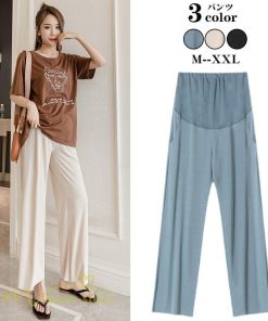 パンツ レギンス | マタニティ パンツ マタニティパンツ 着痩せ ワイドパンツ 無地 薄手 春 夏 秋 カジュアル 無地 妊婦 お出かけ きれいめ ウエスト調整 妊婦服 柔らか おしゃれ