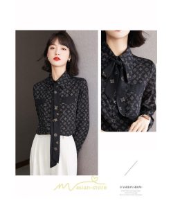 シャツ・ブラウス | シャツ ブラウス 秋冬 レディース リボン シフォン きれいめ フォーマル 春 長袖 通勤 OL オフィス ビジネス カジュアル キレイめ おしゃれ 高級感 綺麗 可愛い