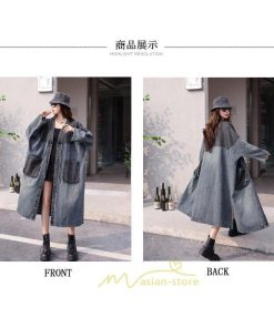 オーバーオール サロペット | デニム コート レディース ロングコート アウター 春夏 20代 30代 40代 フード付き カジュアル スプリングコート 通勤 大きいサイズ 大きいサイズ