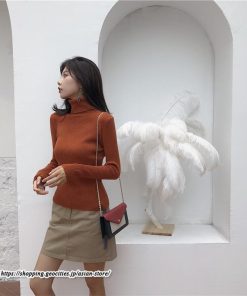 ニット・セーター | カットソー ニット レディース リブニット ハイネック 長袖 秋冬 春 トップス スリム ストレッチ 暖かい 長袖ニット 無地 プルオーバー インナー 長袖カットソー