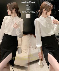 シャツ・ブラウス | ブラウス レディース きれいめ 40代 春夏秋新作 オシャレブラウス リボンネック 長袖トップス 大人 通勤OL カジュアル 50代 ゆったり エレガント シャツ30代