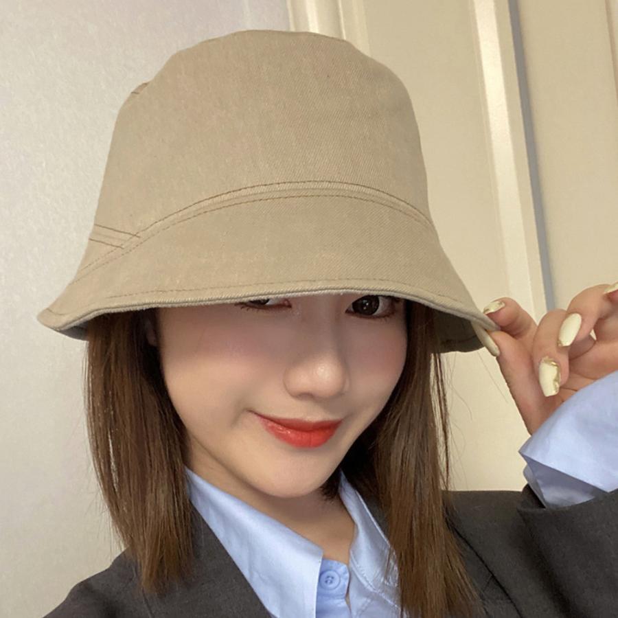 帽子 | ステッチバケットハット レディース韓国風