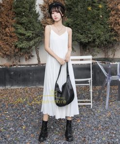 マキシ | プリーツワンピース ワンピース レディース マキシ丈 サロペット オールインワン キャミワンピース カジュアル 無地 20代30代40代 韓国ファッション 通勤通学