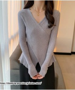 ニット・セーター | カットソー ニット レディース リブニット 長袖 秋冬 春 トップス スリム ストレッチ インナー 無地 着痩せ 通学通勤 長袖カットソー 長袖ニット プルオーバー