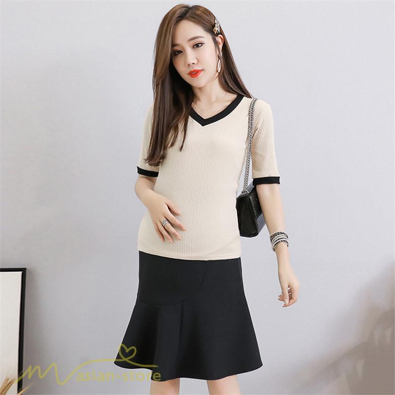 スカート | マタニティ韓国風 レディース マタニティウェア おしゃれ ゆったり 着痩せ 産前 マタニティウェア 膝丈 お出かけ 上品 サマー 夏服