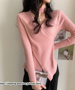 ニット・セーター | カットソー ニット レディース リブニット 長袖 秋冬 春 トップス スリム ストレッチ インナー 無地 長袖ニット 長袖カットソー プルオーバー 通学通勤 着痩せ