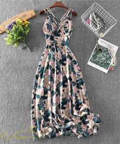 セール | ワンピース キャミソール ロング 花柄 フラワー キャミワンピ レディース ウエストゴム セクシーワンピ ハイウエスト 涼しい 2021夏新作 旅行 ビーチ プリント
