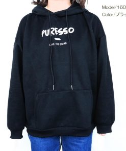 パーカ | 秋冬 袖ボリューム 韓国 暖かい 長袖 裏起毛 レディース ビッグパーカー トップス パーカー