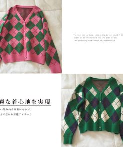 カーディガン | アーガイル柄ニットカーデ