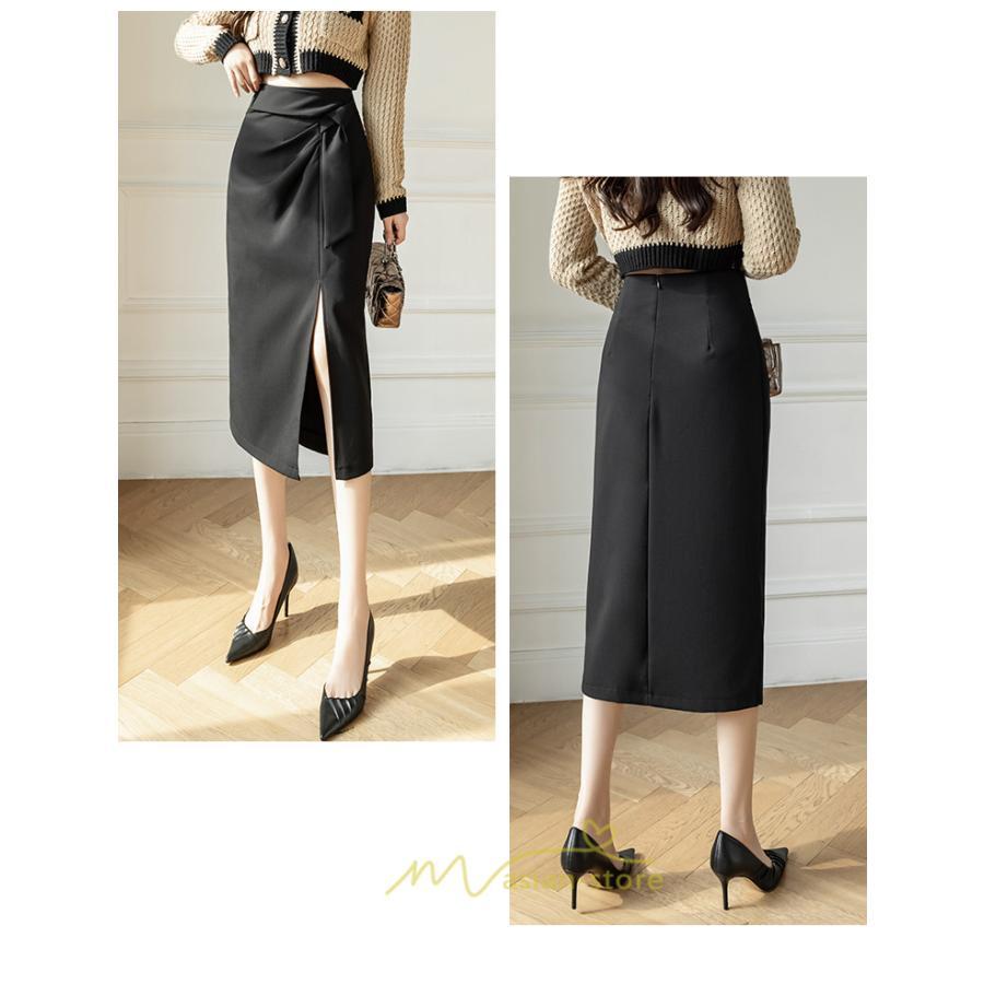 スカート | レディース ロング ミモレ丈 大人 スリット 秋冬 ロング丈 Aライン ハイウエスト 秋冬 無地 着痩せ お出かけ 2022 暖か 通勤 お呼ばれ フェミニン