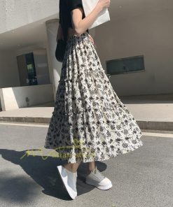 スカート | フレアロング レディース シフォンシフォン マキシマキシ 無地 体型カバー ウエストゴム マキシ丈 ひざ下 花柄 上品 膝下
