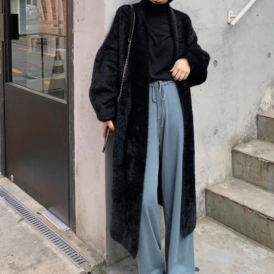 カーディガン | シャギーロングニット韓国風