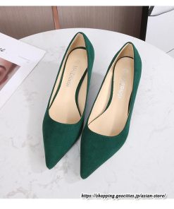 パンプス | スエードレディースシューズ ポインテッドトゥ ピンヒール スリッポン ストラップなし 滑り止めソール ミドルヒール ビジネス 大人 無地 上品