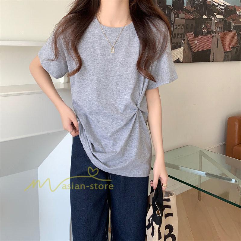 tシャツ・カットソー | Tシャツ カットソー トップス レディース 半袖 無地 春夏新作 オフィス おしゃれ クルーネック シンプル コーデ きれいめ 着痩せ 快適 20代30代40代50代 着回し