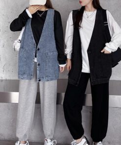 ベスト | デニムジレ Vネック レディース