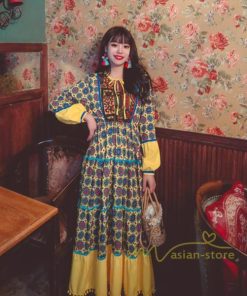 マキシ | ワンピース レディース 春夏 マキシワンピース 長袖ワンピース 綿麻 無地 Aライン フレアワンピース ハイウェスト エスニック ボヘミア風 ロング リゾート