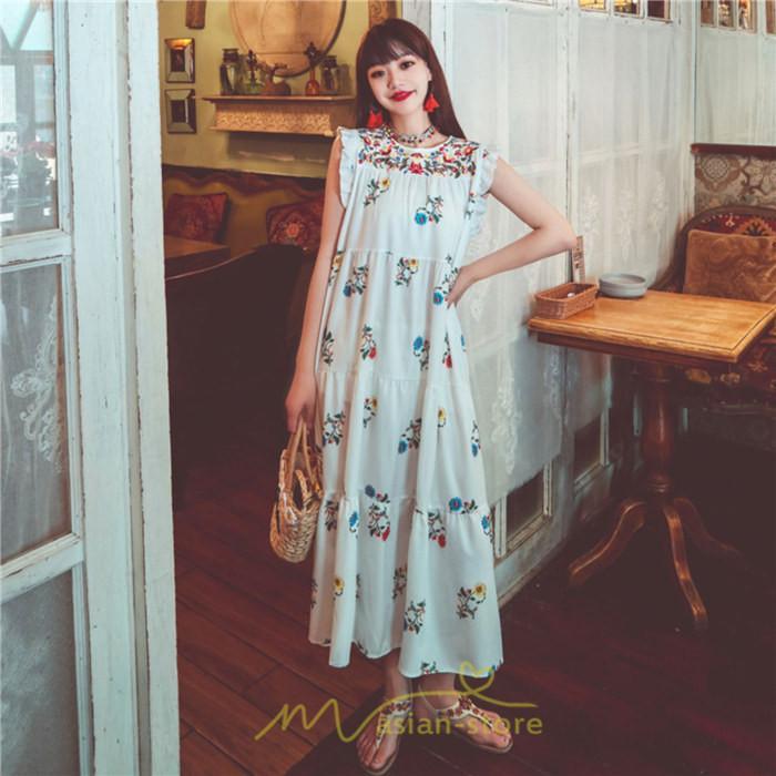 マキシ | ワンピース 夏 レディース リゾートワンピ ロングワンピース きれいめ 夏ワンピ エスニック 花柄 ノースリーブ 海外旅行 レトロ 夏服 ロング サマーワンピース