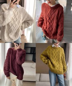 ニット・セーター | 韓国風 ケーブル編み ニット レディース