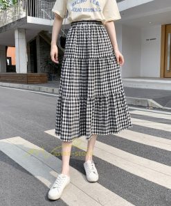 スカート | チェック柄 ロング丈 フレア ボトムス レディース おすすめ おしゃれ ブラック フリーサイズ カジュアル お出かけ 通勤通学 着痩せ 20代30代40代50代