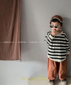 衣装 服 | 子供服 長袖Tシャツ キッズ 男の子 女の子 ロンT トップス 長袖 コットン 春 秋 カジュアル ボーダー柄 ナチュラル 可愛い 男女兼用