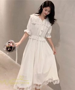 ミディアム | Aラインワンピース レディース ワンピース 着痩せ 上品 半袖 通勤 通学 おしゃれ サマーワンピース 春 夏 上品 レース 30代 20代 通学 40代 Aライン 通勤