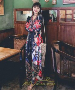 マキシ | マキシワンピース レディース ロング丈 大人 ワンピ 花柄 夏秋 Vネック カジュアル 着やせ きれいめ 撮影 人気 二次会 パーティー 通気 ゆったり 夏秋服