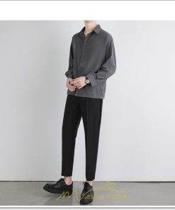 シャツ | メンズ トップス 長袖カジュアル開襟無地 白ビジネス 春 春服 秋 秋服 半袖 夏服 20代 落ち感 トレンド 30代 40代 50代