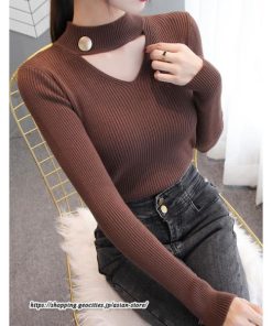 ニット・セーター | カットソー ニット レディース リブニット 長袖 秋冬 春 トップス スリム ストレッチ インナー 無地 長袖ニット プルオーバー 通学通勤 長袖カットソー 着痩せ