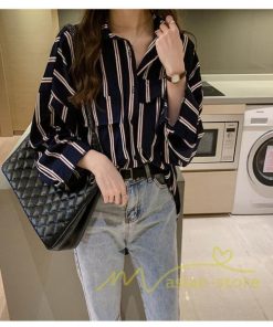 在庫ある | 短納期シャツレディースブラウス ビジネスカジュアルゆったりシャツトップス フォーマルシャツ オフィスブラウス ストライプ 薄手 通学通勤 春夏衣装 着痩せ