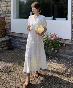 マキシ | ワンピース レディース 夏 40代 きれいめ 膝丈ワンピース 半袖 シフォンワンピ フリル ロング丈ワンピ オシャレ 着痩せ カジュアル 上品 上品 エレガント 新作