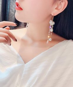 その他アクセサリー | レディース かわいい 大きめ チェーンピアス ロングピアス パール フープ ぶらさがり ピアス