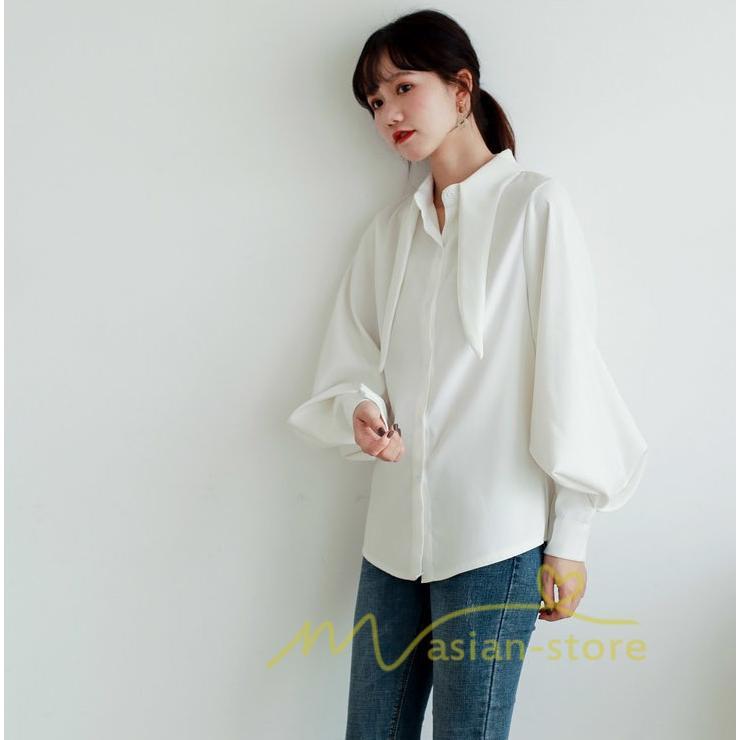 在庫ある | 短納期シフォンブラウスレディース パフスリーブシャツ ビジネスブラウストップス オフィスフォーマルシャツブラウス 薄手 春夏衣装 通学通勤 着痩せ OL 無地