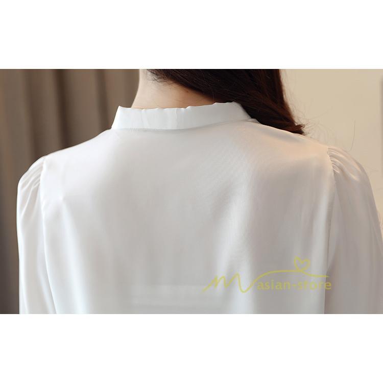 在庫ある | 短納期ブラウスレディースシャツ シフォンブラウス ビジネスカジュアルシャツトップス オフィスブラウス フォーマルシャツ 薄手 春夏衣装 リボン 通学通勤