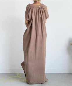 マキシ | ワンピース レディース 無地 シャツワンピース カジュアル 半袖 エレガント 体型カバー ゆったり マキシ丈 フリーサイズ 夏新作 お出かけ ロングワンピース