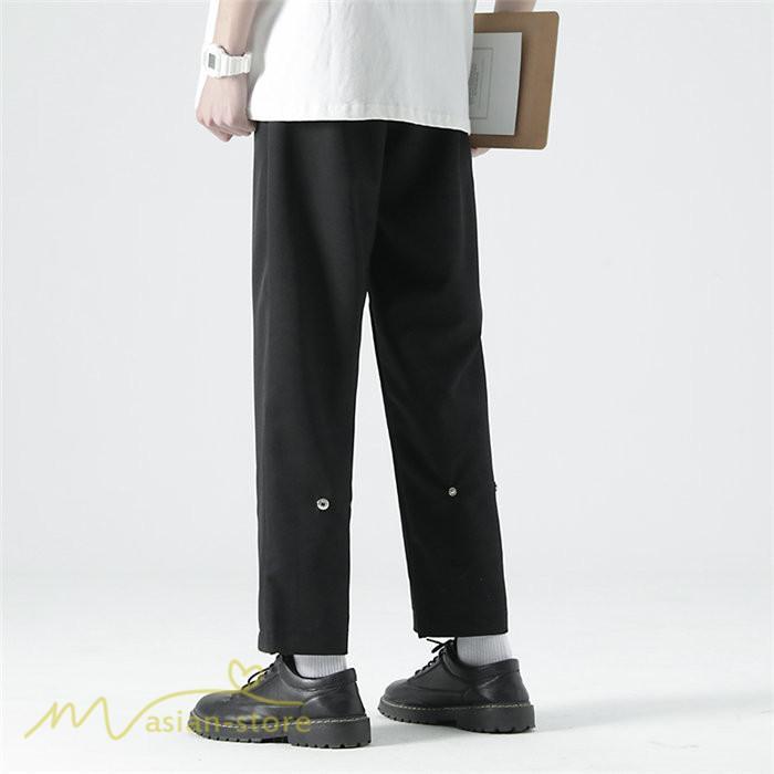 チノパン | ワイドパンツ メンズ カジュアルパンツ 夏新作 黒 アンクルパンツ ガウチョ パンツ 体型カバー 着痩せ 上品 3XL ビジネス 大きいサイズ サマーパンツ オフィス