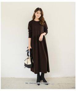 マキシ | ワンピース レディース ウエスト切替 スウェット素材 ロングワンピース タック入 L XL XXL シンプル カジュアル キレイめ 40代 通勤 オシャレ 50代 30代 20代