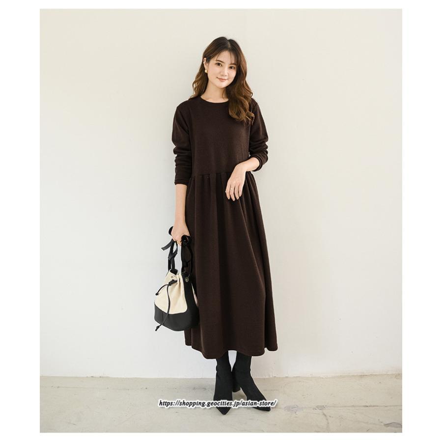 マキシ | ワンピース レディース ウエスト切替 スウェット素材 ロングワンピース タック入 L XL XXL シンプル カジュアル キレイめ 40代 通勤 オシャレ 50代 30代 20代