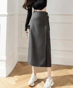 ロングスカート | ラップロングスカートスリット巻きスカート