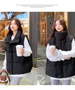 ベスト | ダウンダウン レディース ノースリーブ 秋冬 コーデ 着回し 暖かい スタンドネック 着痩せ 20代 30代 大きいサイズ 黒 韓国風 40代 防寒 白 50代