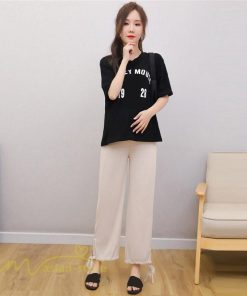 パンツ レギンス | ワイドパンツ 妊婦服 カジュアル レディース 産前 マタニティウェア ゆったり ウエスト調整 大きいサイズ 無地 ママ 夏 春 ストレッチ マタニティパンツ 9分丈